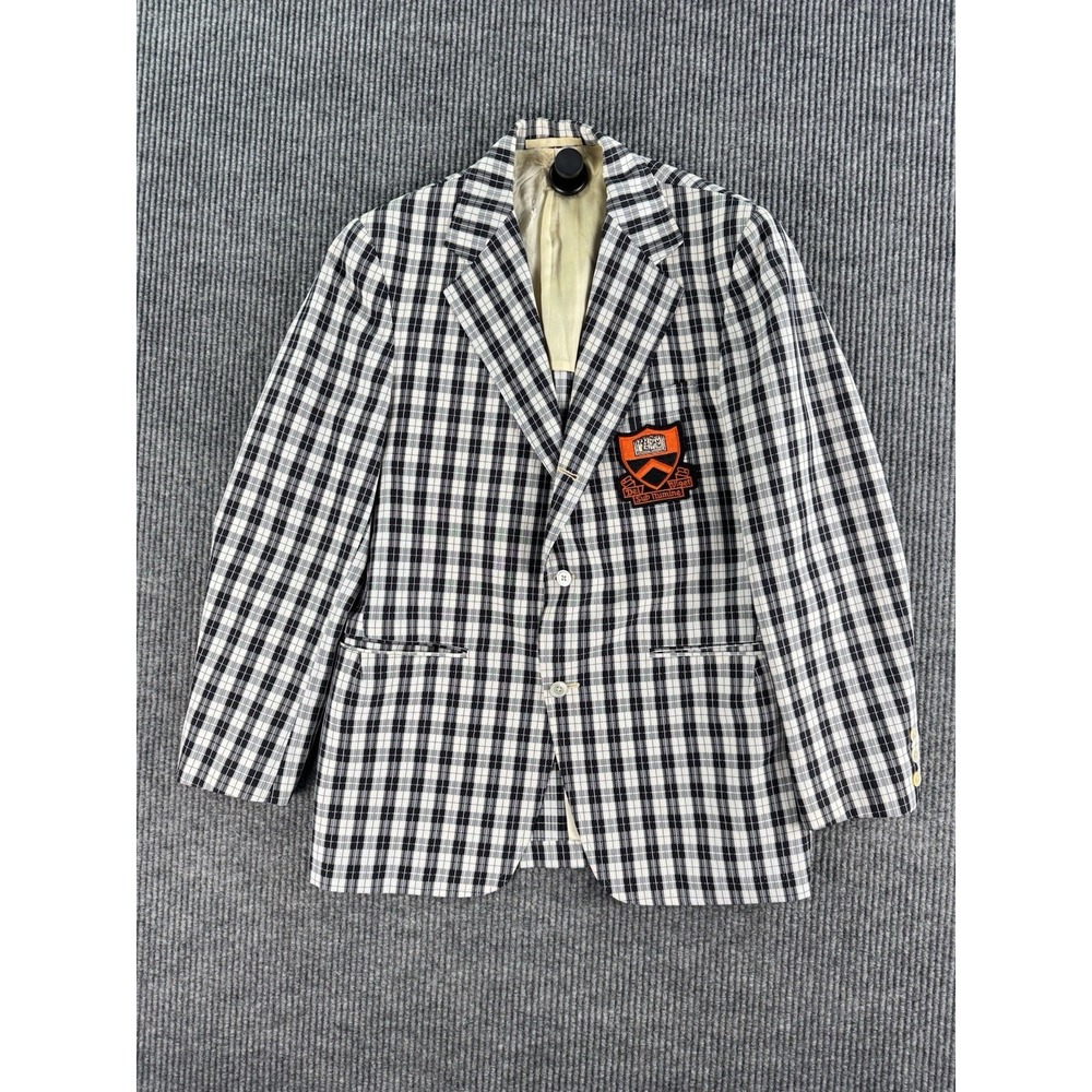 Gordon of Philadelphia Blazer Men 40R Gray Wool Princeton University Crest Ivy